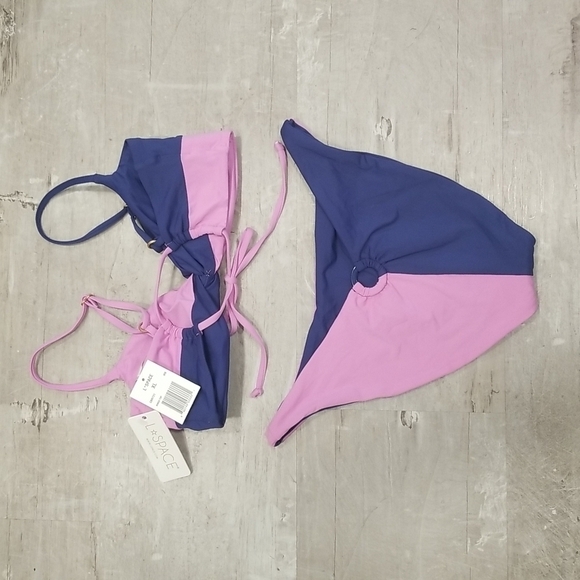 💕L*SPACE💕 Color Block Bikini Set: Ringo Top + Mercury Classic Bottom XL NWT - Picture 13 of 16